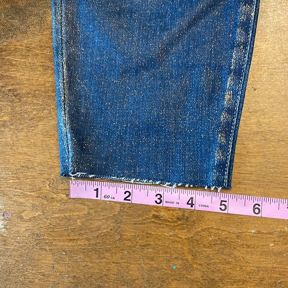 L’AGENCE shiny French slim jeans with gold glitter - Picture 9 of 14